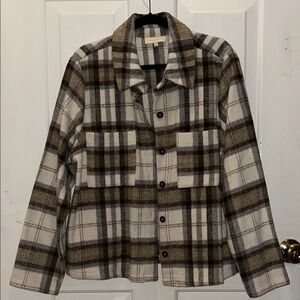 MELLODAY Checkered Wool-Blend Shirt Jacket